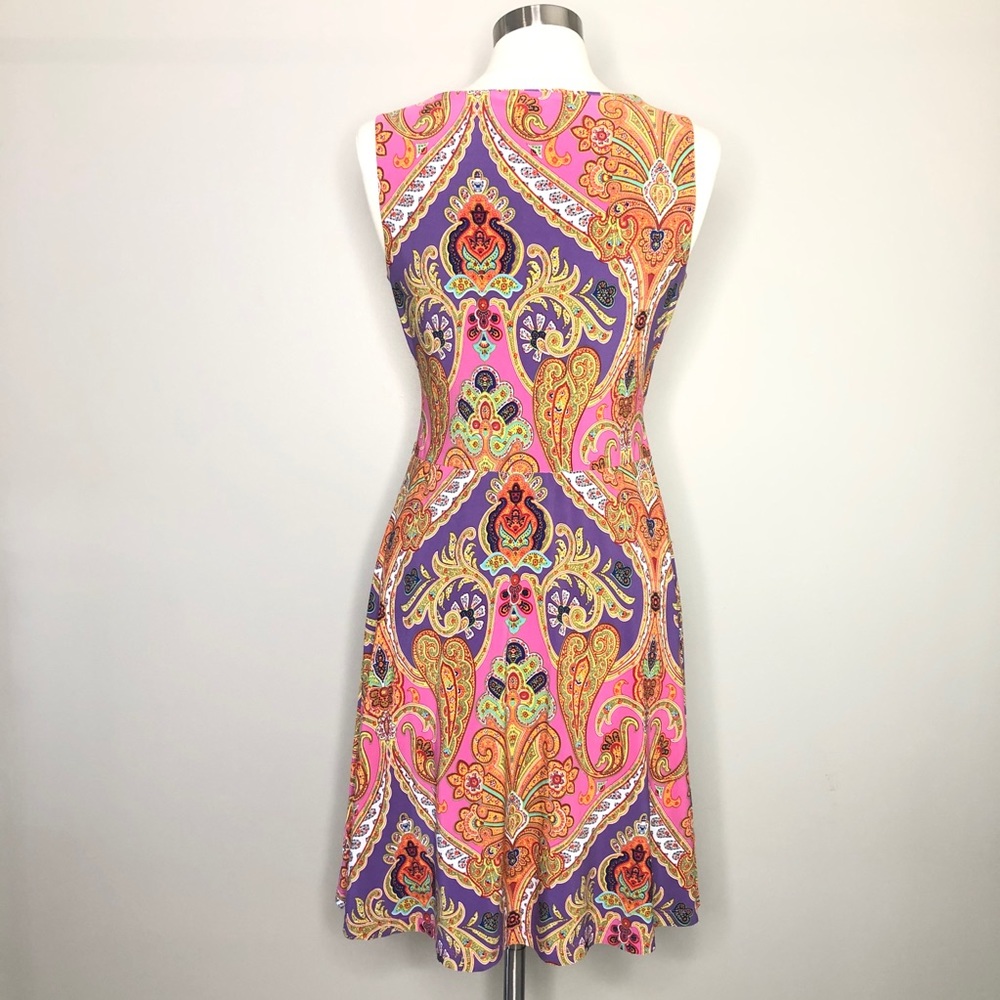 Lauren Ralph Lauren colorful paisley dress, small petite - Picture 2 of 6